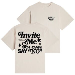 NWOT Lonely Ghost X BFFs colab invite me so I can say no tee